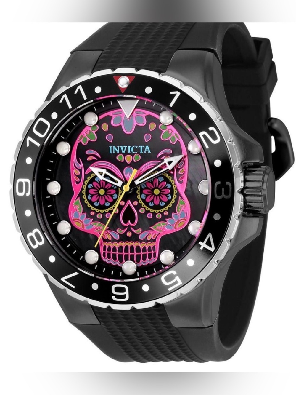 New Invicta Aviator Dia De Los Muertos Men's Watch w/ Mother of Pearl Dial - 50m